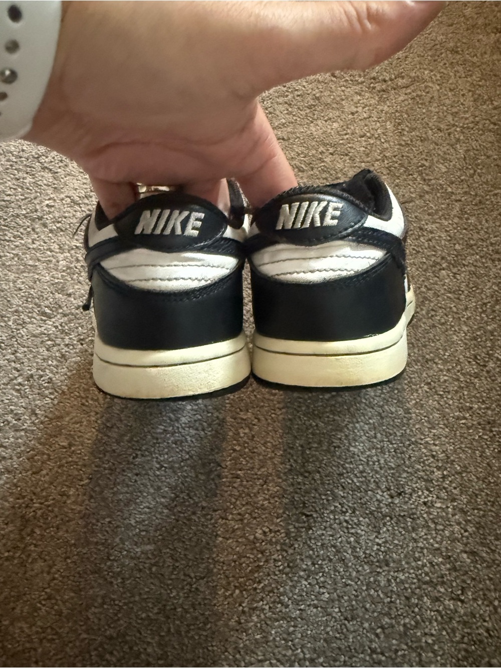 Nike Dunk Low Black and White Sneakers Sz 13.5 - Picture 5 of 7